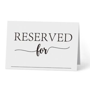 Reserved Table Signs(4x6 Inch, 20 PCS), Reserved Table Tent Card for Wedding, Double Sided Reserved Table Signs,Modern Reserved Signs for Party Restaurant -YDC05