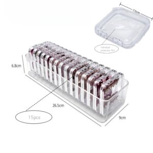 Olvidodo 15PCS Press On Nail Packaging Boxes with Big Storage Containers Boxes Hinged Lid and Rectangle for Bracelet Making DIY Jewelry Badge Craft Nail Storage