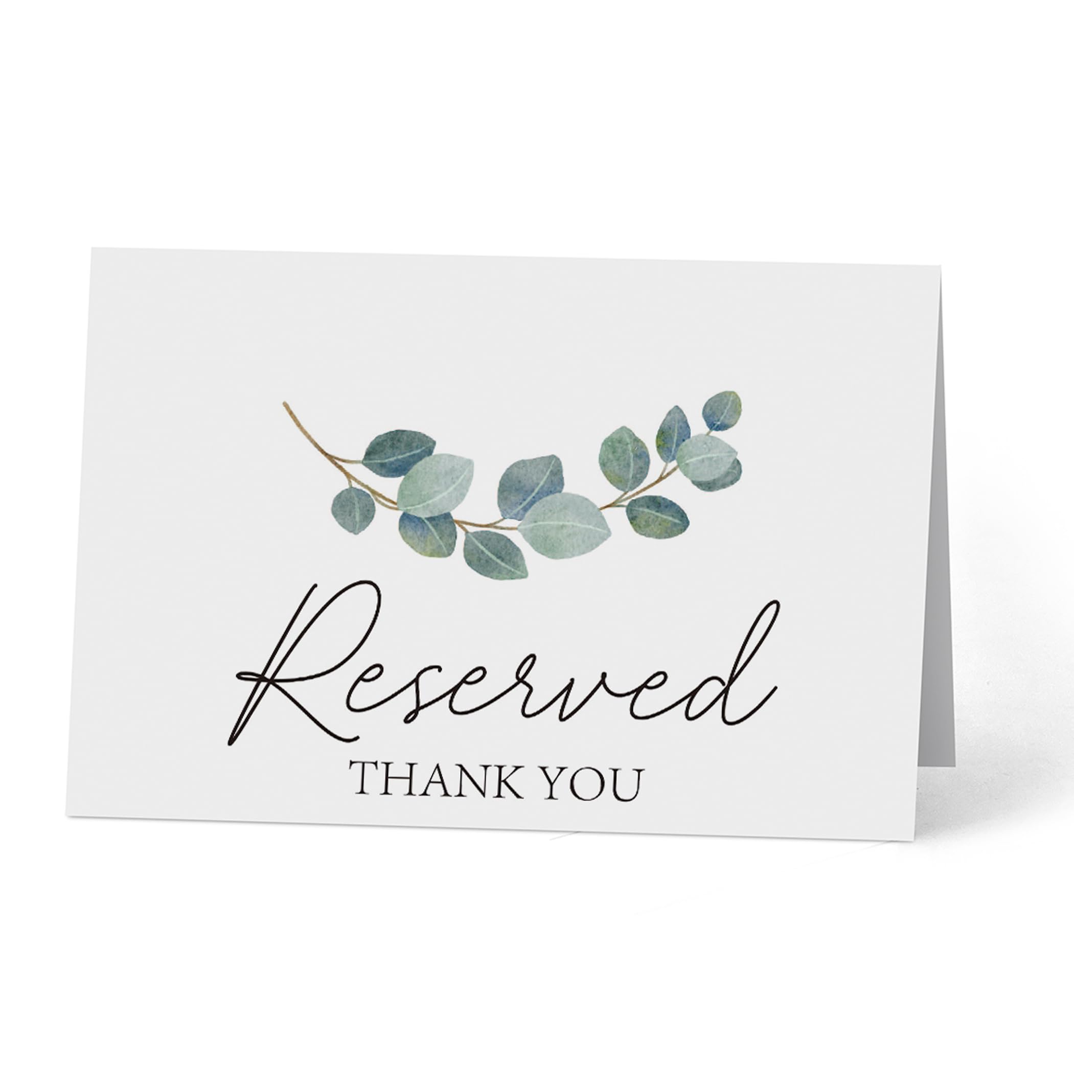 Reserved Table Signs(4x6 Inch, 20 PCS), Reserved Table Tent Card for Wedding, Double Sided Reserved Table Signs,Greenery Reserved Signs for Party Restaurant -YDC04