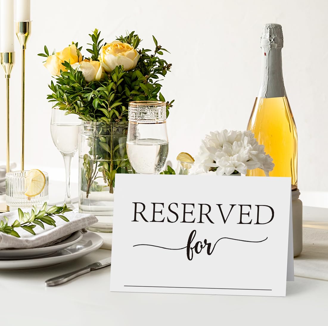 Reserved Table Signs(4x6 Inch, 20 PCS), Reserved Table Tent Card for Wedding, Double Sided Reserved Table Signs,Modern Reserved Signs for Party Restaurant -YDC05