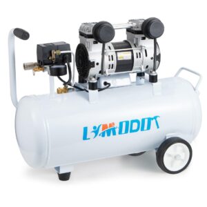 limodot air compressor, ultra quiet air compressor, only 68db, 8 gallon durable steel air tank, 2.8cfm @ 90psi, oil-free, ideal for shop, garage, car, pneumatic tool, 1.2 hp