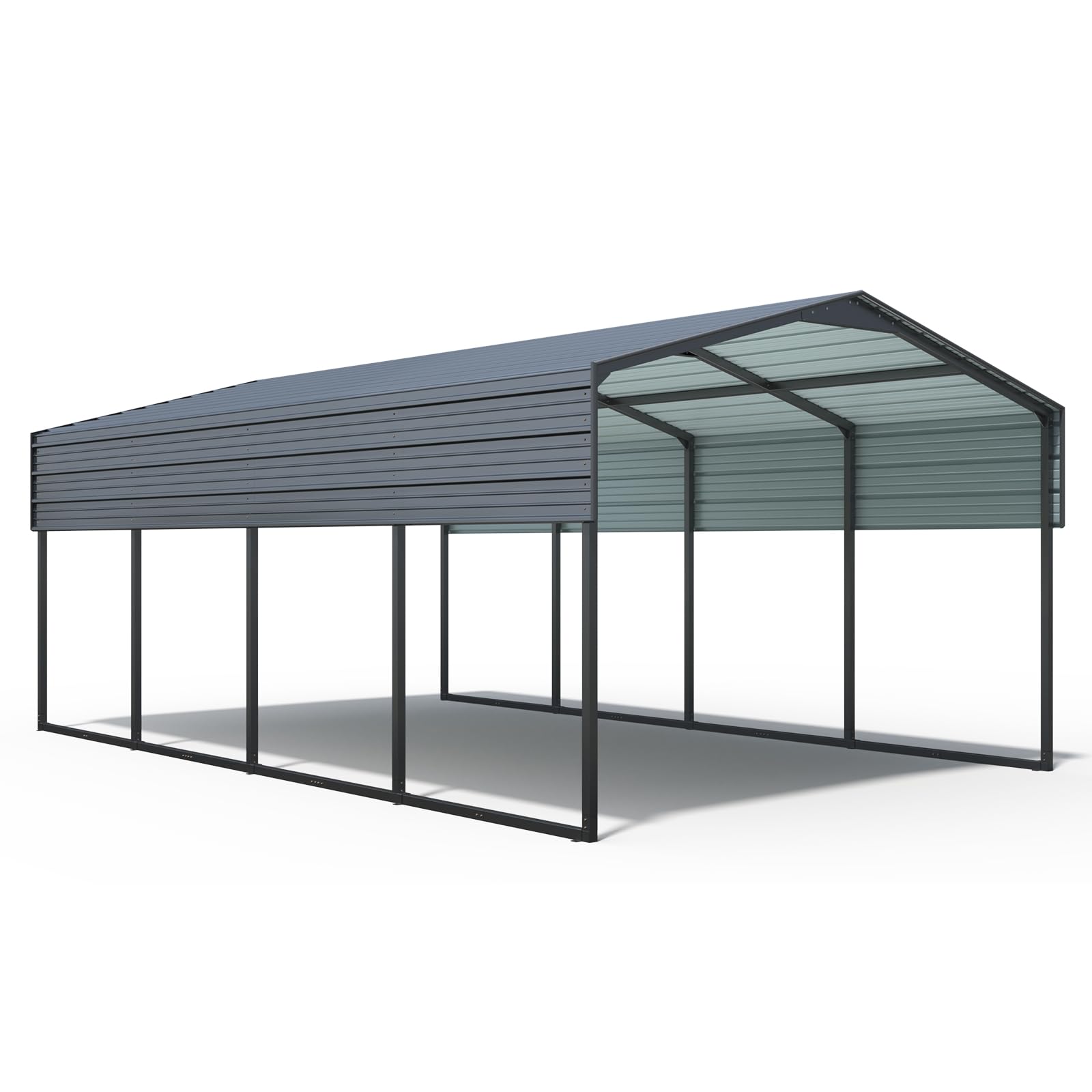 12x20FT Metal Carport,Heavy Duty Car Port with Reinforced All-Metal Frame,Galvanized Steel Outdoor Garage for Snow,Waterproof Car Shelter for Pickup, Boat,Car,Tractors