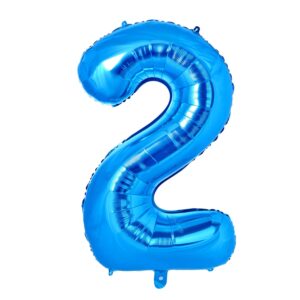 40 inch number 2 balloons, large number balloon 2 for birthday graduation wedding anniversary celebration party decorations (blue)