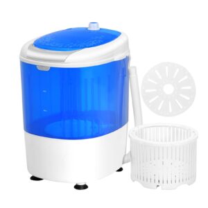 arlime mini washer and dryer combo, 5.5 lbs mini laundry washer, semi-automatic washer with drain hose & spin tub, small washign machine for drom rv apartment (blue)