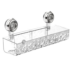 jenpech suction cup shower caddy, clear wall caddy bathroom shower organizers and storage, corner shower caddy no drilling for kitchen bathroom hotel wall organizers clear 1