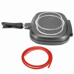 shenruifa Grill Pan Frying Double Side Portable Anti Burn Handle Kitchen Supplies Grill Pot 12.6in