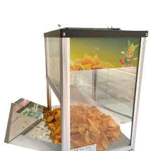 Commercial Chip Warmer Machine Restaurant Chip Display Cabinet, Stainless Steel Frames, Keep Chips Warm and Fresh for Hours