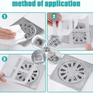 MYYSOQUZ Disposable Hair Drain Stickers,Disposable Shower Drain Hair Catcher Mesh Stickers, 2024 New Drain Cover Hair Catcher for Bathroom Laundry Bathtub Kitchen (50PCS)