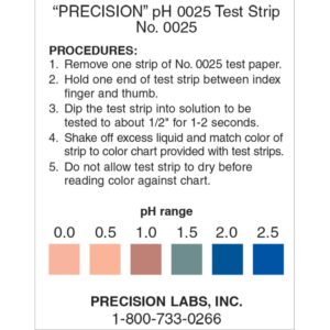 Eisco Labs - pH 0-2.5 Test Strips - Ideal for Strong Acids