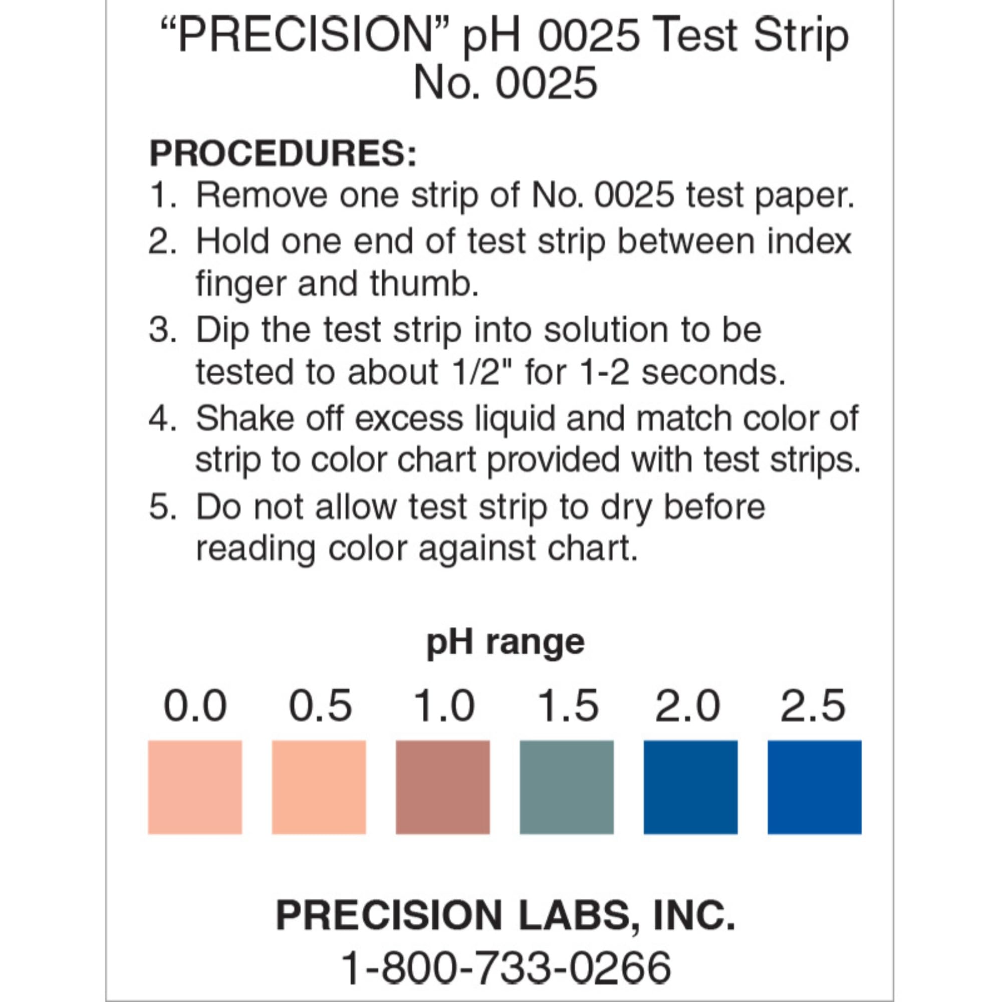 Eisco Labs - pH 0-2.5 Test Strips - Ideal for Strong Acids