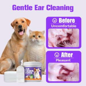 AAIHE Dog Ear Wipes,Gently Remove Ear Wax & Dirt,Relieve Ear Itching Fresh Coconut Scent, All Natural Ingredients Dog Ear Cleaning Wipes - 50 Count