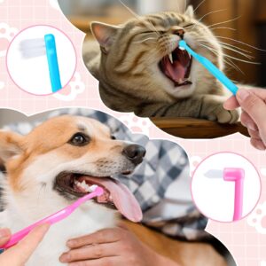 Abeillo 4Pcs Dual Headed Pet Tooth Brush, Small Dog Toothbrush, Cat Dental Care with Micro Brush, Cat Toothbrush, Cat Dental Care Supplies - Pet Toothbrush for Small Dogs, Cats