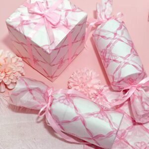 LIAPAWPAW Pink Bow Tissue Paper, Cute Girly Gift Wrapping Tissue Paper For Gift Bags Packaging, Matte Gift Wrap Tissue For Birthday Wedding Holiday Christmas Party Decor Art Crafts,30 Sheets 20x14inch