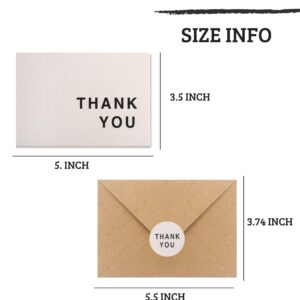 100 PK Bulk Thank You Cards with Envelopes Assorted - 5 x 3.5 Inches Wedding Thank You Cards Baby Shower Bridal Shower Personalized Thank You Notes for Small Business Graduation Funeral Birthday