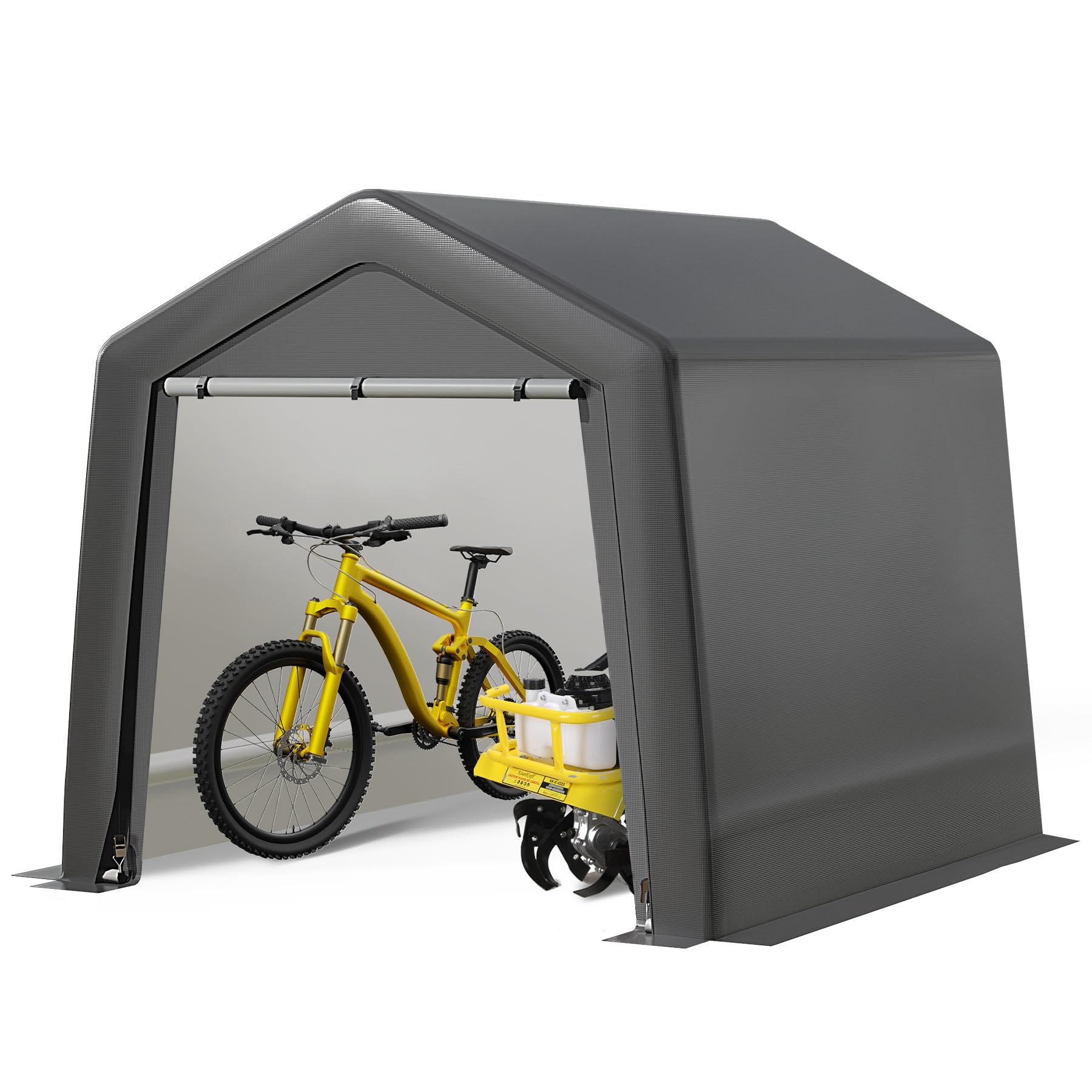 CuisinSmart Portable Shed, Outdoor Storage Shelter, 6x6x7 ft Heavy Duty Waterproof Storage Tent Sheds with Roll-up Zipper Door, for Motorcycle, Bike, Garden Tools