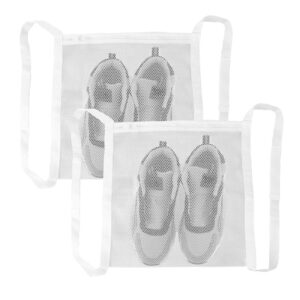 2 pcs sneaker wash & dry net bag for dryer, 15.7x15.7 inch large laundry net mesh wash washing bag with zipper and strap, shoe dryer rack inside dryer for clothing, lingerie, laundry reused bag tool