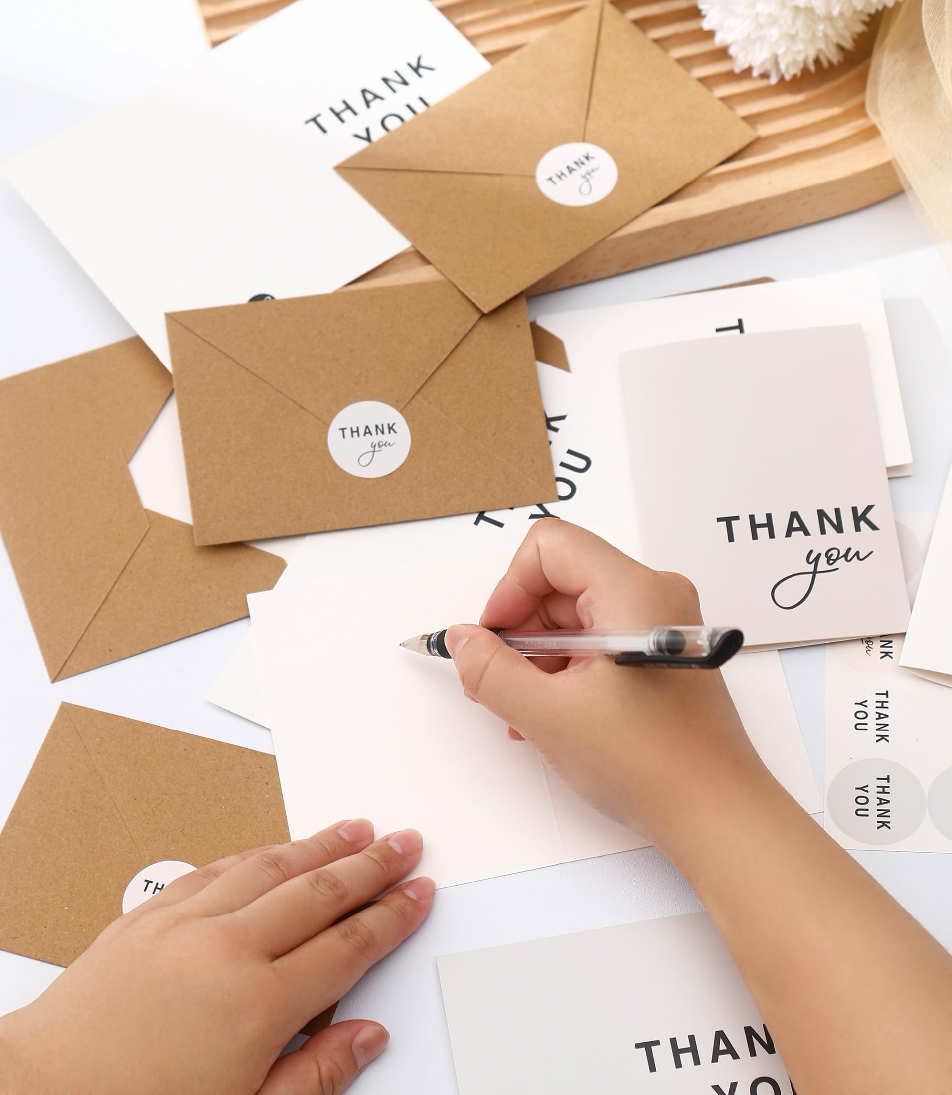 100 PK Bulk Thank You Cards with Envelopes Assorted - 5 x 3.5 Inches Wedding Thank You Cards Baby Shower Bridal Shower Personalized Thank You Notes for Small Business Graduation Funeral Birthday