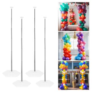 lechay balloon column stand set of 4, 6.6ft adjustable balloon stand kit with base telescopic for baby shower wedding birthday graduation party decorations