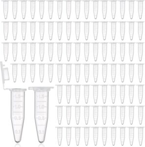 zoomto 1.5ml microcentrifuge tubes 500pcs,centrifuge tubes with attached lid,clear conical micro centrifuge small sample bottle vials container for lab,plastic lab snap tubes,clear graduation