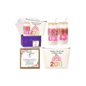 jtengtop 13 year old beautiful girl birthday gifts ideas, gifts for 13 year old sweet girls, 13th birthday decorations gifts for girls, birthday gifts for teen girls basket set of 4