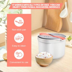 Qivine Microwave Rice Cooker, 2L Microwave Pasta Cooker 2 Layer Microwave Vegetable Steamer with Strainer Non-Stick Rice Cooker for Microwave Dishwasher Safe