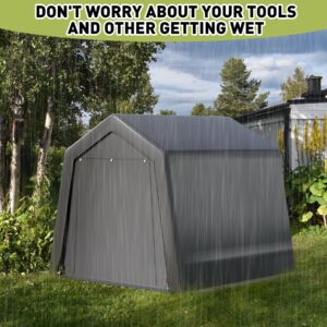 CuisinSmart Portable Shed, Outdoor Storage Shelter, 6x6x7 ft Heavy Duty Waterproof Storage Tent Sheds with Roll-up Zipper Door, for Motorcycle, Bike, Garden Tools