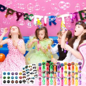 24PCS Building Block DIY Bubble Wands Party Favors 96PCS Stickers for Kids Goodie Bag Fillers Pinata Stuffers Mini Bubble Bulk Birthday Party Supplies Toys Gifts Class Prizes Toddlers Boys