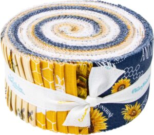 honey bees and flowers please rolie polie 40 2.5-inch strips riley blake rp-15130-40