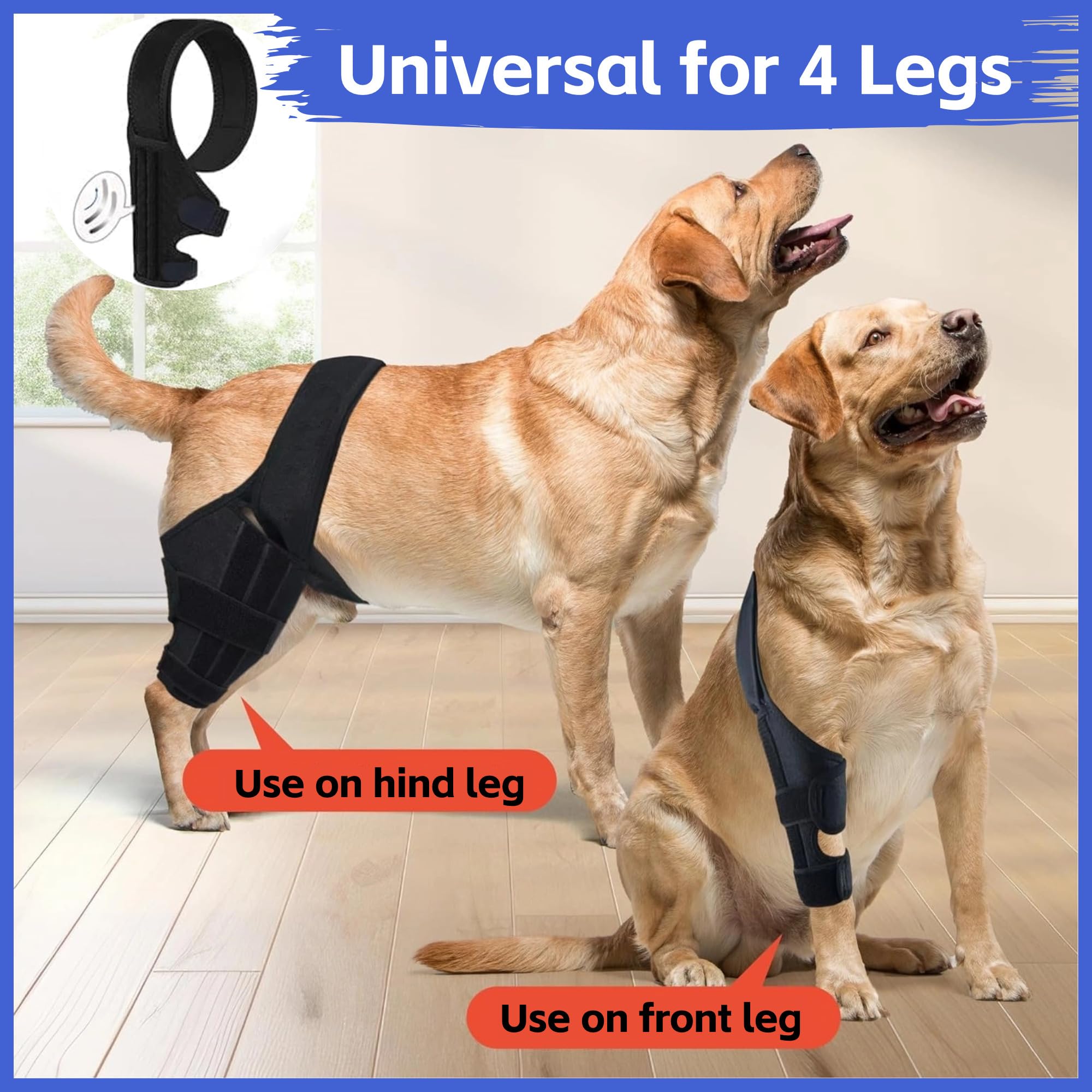 dreamynini Dog Knee Brace for Torn Acl Hind Leg, Dog Hip Support Brace for Cruciate Ligament Injury, Hip Dysplasia, Better Recovery with Adjustable Dog Leg Braces for Back Leg or Front Leg - Medium