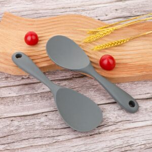 2Pcs Silicone Serving Spoons Large Rice Spoon Paddle Spoon Rice Non Stick Rice Scooper Rice Spatula Heat Resistant Kitchen Serving Rice Cooker Spoon Cooking Utensil for Rice, Salads, Mashed Potato