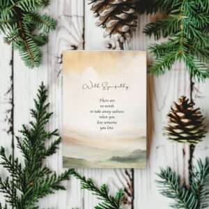 SLAPAFLIFE Sympathy Cards with Envelopes, Watercolor landscape Design Sympathy Cards Set of 20, Condolence Card with Matching Peel-and-Seal Rustic Envelopes, Each Card Comes with Heartfelt Condolences