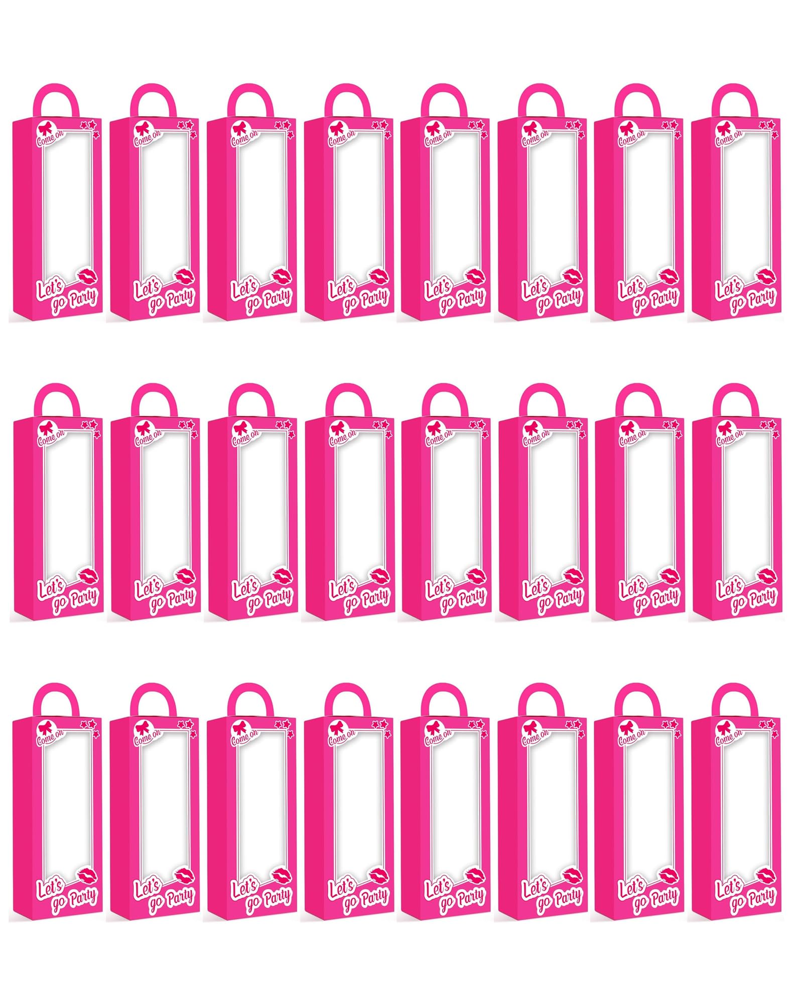 UMIUP 24PCS Pink Girls Party Favor Boxes Pink Doll Gift Boxes Decorations Boxes Can Built-in Party Favor and Goodie Bag Candy Boxes for Girls Birthday Party Cowgirl Birthday Bridal Shower Supplies ﻿