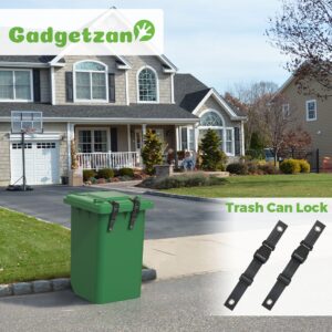 Gadgetzan Trash Can Locks for Animals,Garbage Can Locks for Animals with Adjustable Trash Can Straps and Plastic Buckle,Trash Can Lid Lock Outdoor Keep Raccoon and Bear Out of Trash Bin(4 Pcs)