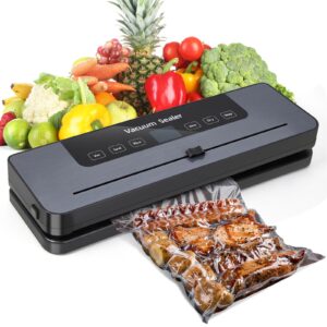 imfriy food saver vacuum sealer machine, vacuum sealer for food storage with cutter can vacuum dry, wet, crunchy and soft foods vacuums bags, jars and lids if you have vacuum hose.