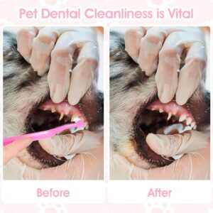 Abeillo 4Pcs Dual Headed Pet Tooth Brush, Small Dog Toothbrush, Cat Dental Care with Micro Brush, Cat Toothbrush, Cat Dental Care Supplies - Pet Toothbrush for Small Dogs, Cats