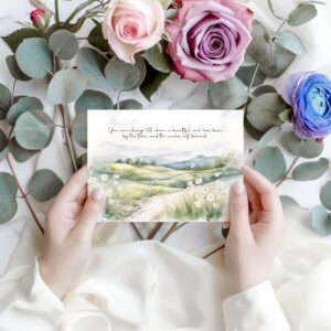 SLAPAFLIFE Sympathy Cards with Envelopes, Watercolor landscape Design Sympathy Cards Set of 20, Condolence Card with Matching Peel-and-Seal Rustic Envelopes, Each Card Comes with Heartfelt Condolences