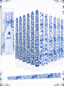 conelist 12 pack chinoiserie taper candles blue and white taper candle blue willow decorative taper candles bulk for coworkers home decoration wedding women(10 inch)