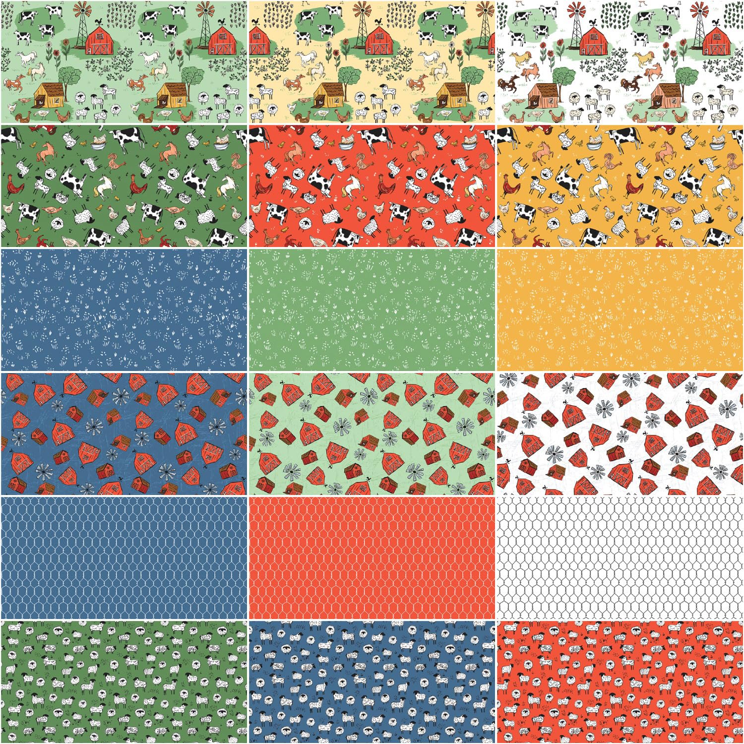 Farm Livin' Riley Blake 5-inch Stacker, 42 Precut Fabric Quilt Squares by Diane Labombarbe