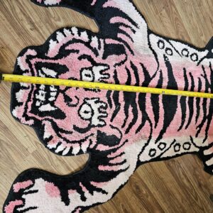 Generic 5ft Pink Tibetan Tiger Area Rug pet Bed Tufted High Pile XLarge Indoor Machine Washable Carpet Nonslip TPR Backing - Bedroom, Bathroom, Living & Dining Room