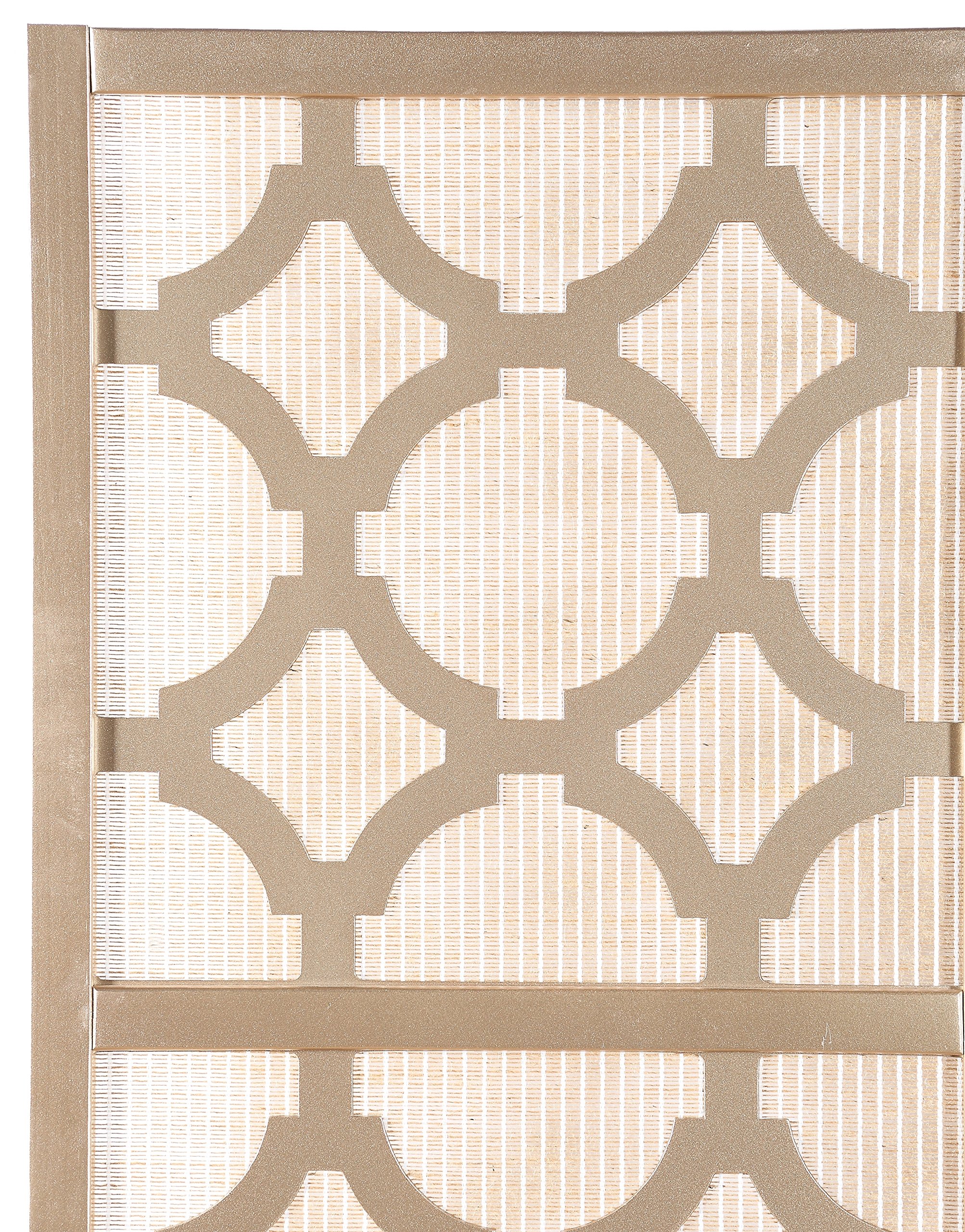 NicBex Room Divider 4 Panel Room Dividers with Quarterfoil Diamond Design Partition Room Dividers and Folding Privacy Screens Wall Divider for Home, Room Separation,69.28"W x 17.32"D x 70.31"H, Gold