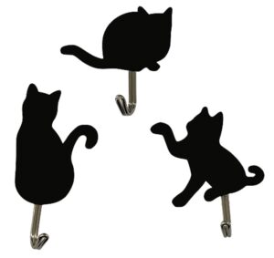 kudos.jp adhesive hooks, cute kawaii cats wall mounted double sided tape hooks for towel, coat, scarf, hat, key - japan import