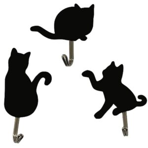 KUDOS.JP Adhesive Hooks, Cute Kawaii Cats Wall Mounted Double Sided Tape Hooks for Towel, Coat, Scarf, Hat, Key - Japan Import