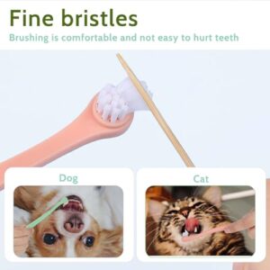 4 Pack Small Dog Toothbrush Pet Toothbrush Cat Tooth Brush Puppy Toothbrush Mini Head Soft Dog Cat Tooth Brush Deep Clean Kit for Puppy,Kitten,Small Dog & Cat,Portable Travel Friendly and Easy to Use