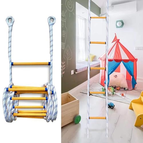 Fire Escape Ladder - Rock Climbing Ladder, Anti-Skid Rescue Rope Emergency Ladder, for Home Window Balcony Railing Treehouse(Size:8m/26.2ft)