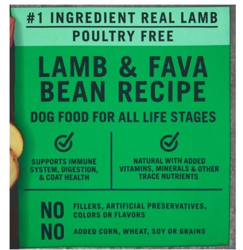 Pure Balance Lamb & Fava Bean Recipe Dry Dog Food, Grain-Free, 11 lbs