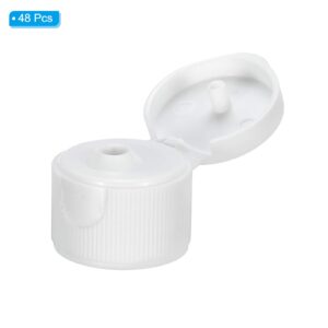 PATIKIL 20/410 Bottle Emptying Cap, 48pcs Plastic Replacement Flip It Top Dispensing Caps for Squeeze Shampoo and Lotion Bottles