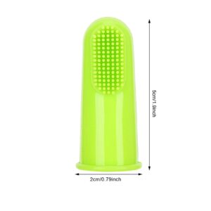 CDQL 10Pcs Pet Finger Toothbrush - Dog Finger Toothbrush for Dog Teeth Cleaningv - Soft Silicone Green Teeth Cleaning Tool - Dog Tooth Brush for Small and Large Pets (Green)