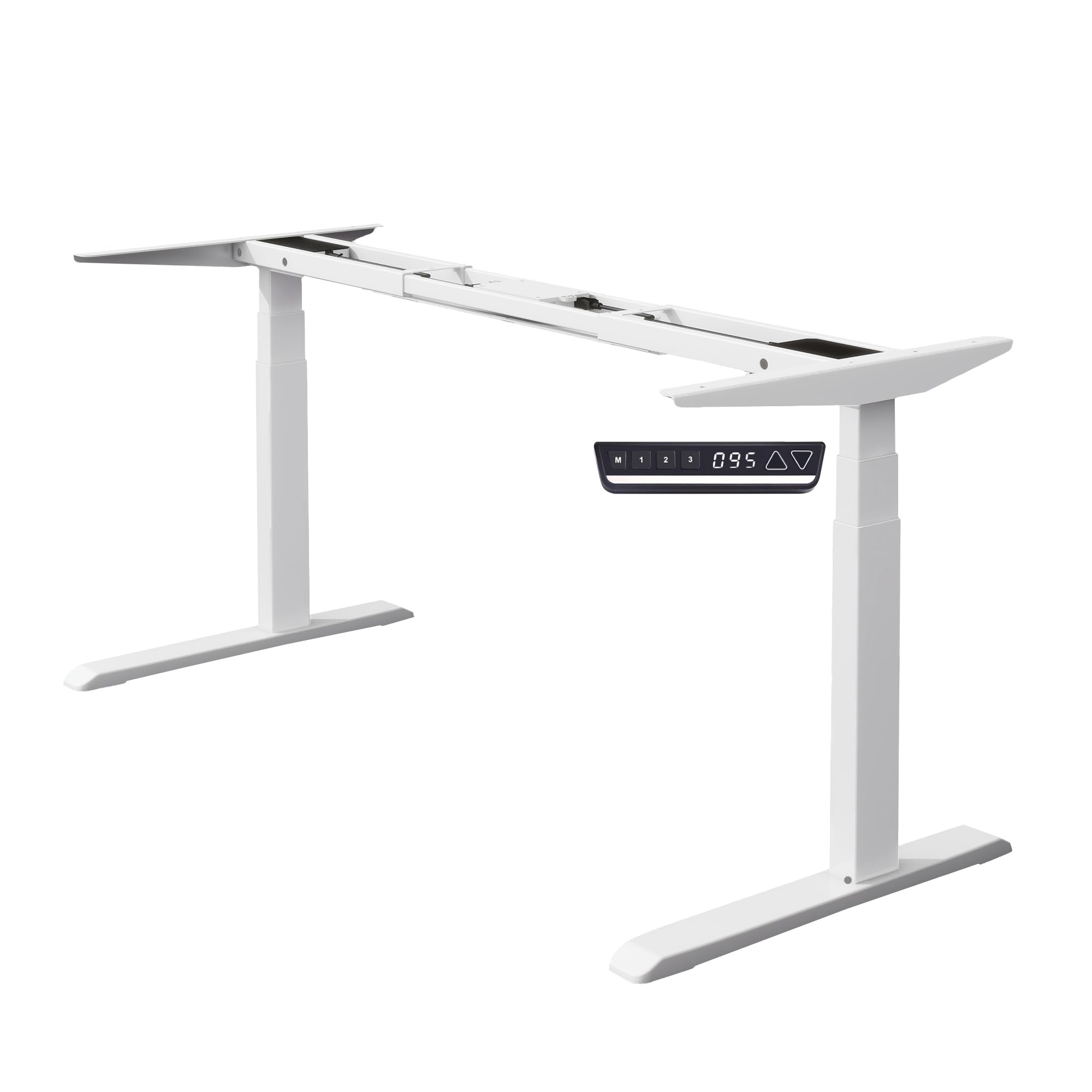 Fromann Electric Dual Motor 3 Tier Legs Standing Desk Frame Heavy Duty Sit Stand up Height Adjustable Desk Base for Home and Office (White)