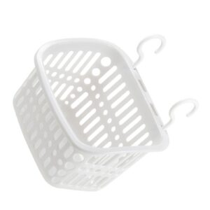 WOHPNLE Plastic Hanging Shower Caddy Basket, Bathroom Organizing Basket with Hook Draining Holes Shower Organizer for Bathroom, Kitchen, Dorm Room(white)