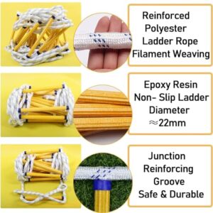 Fire Escape Ladder - Rock Climbing Ladder, Anti-Skid Rescue Rope Emergency Ladder, for Home Window Balcony Railing Treehouse(Size:8m/26.2ft)